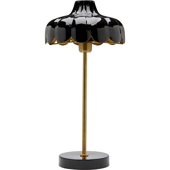 zdjęcie Delikatna lampa stołowa kwiat Wells czarna 50cm
